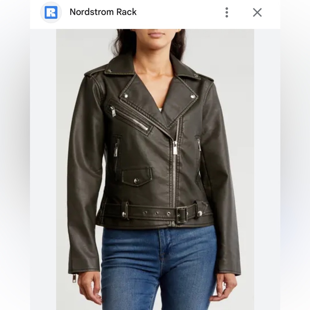 Industry Republic Clothing Faux Leather Moto Jacket NWT